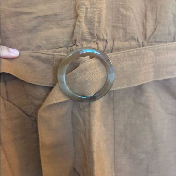 Final Touch Rust Short Sleeve Romper with Belt - Picture 2 of 4